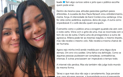 Após críticas no “BBB26”, irmã de Chaiany sai em sua defesa e cita Karol Conká