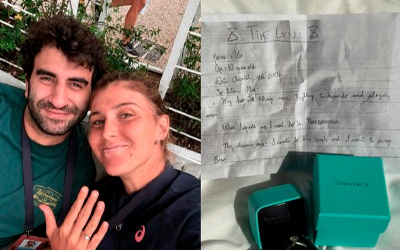 Tenista Bia Haddad é pedida em casamento com carta escrita pelo noivo na infância