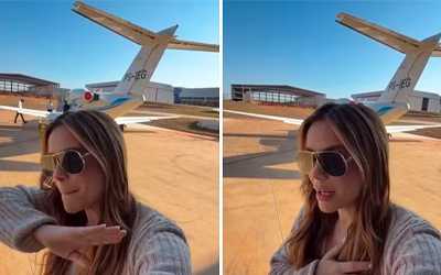 Avião com Mariana Fagundes sofre pane e faz pouso de emergência em Goiânia