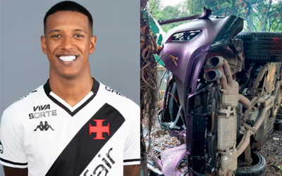 Robert Renan, zagueiro do Vasco, sofre acidente de carro no Rio de Janeiro